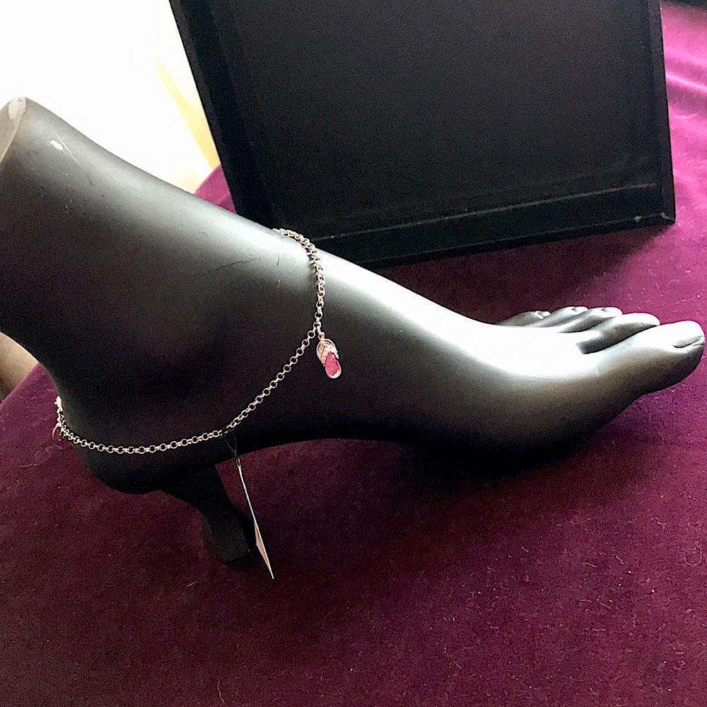 Cookie Lee Gen Cubic Zirconia Ankle Bracelet